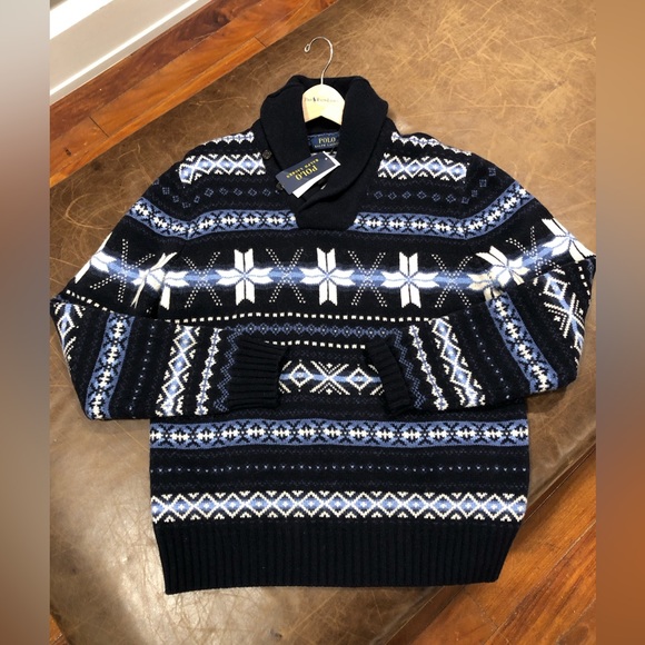 Polo Ralph Lauren 100% wool sweater Holiday Christmas Snow Warm - Picture 3 of 12
